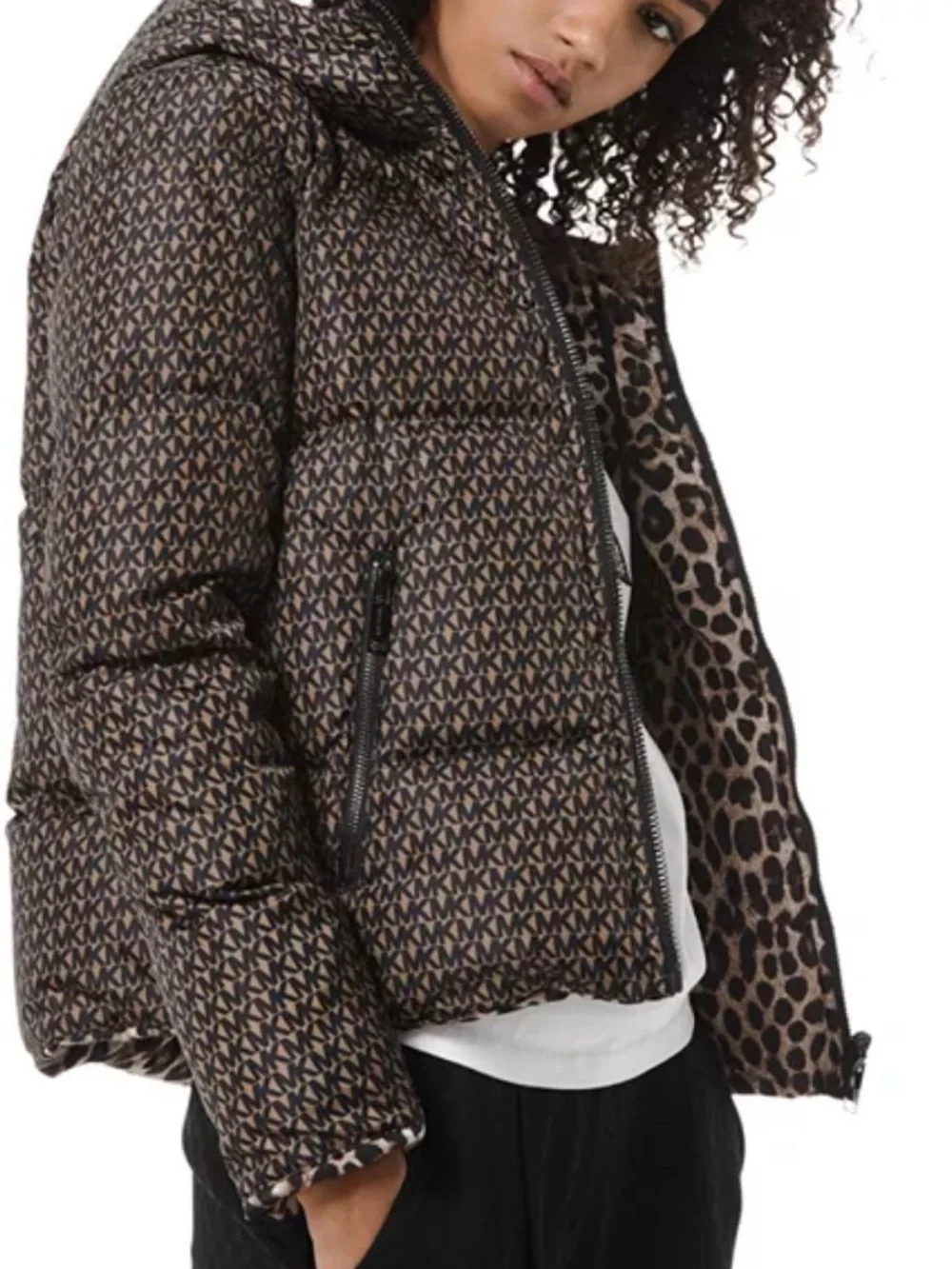 MICHAEL Michael Kors
Reversible Leopard & Logo-Print Down Jacket - Picture 3 of 12